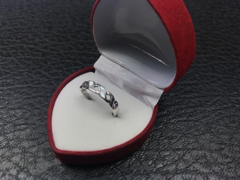 925 Sterling Silver Mother of Pearl Inserts Ring Size 5.5