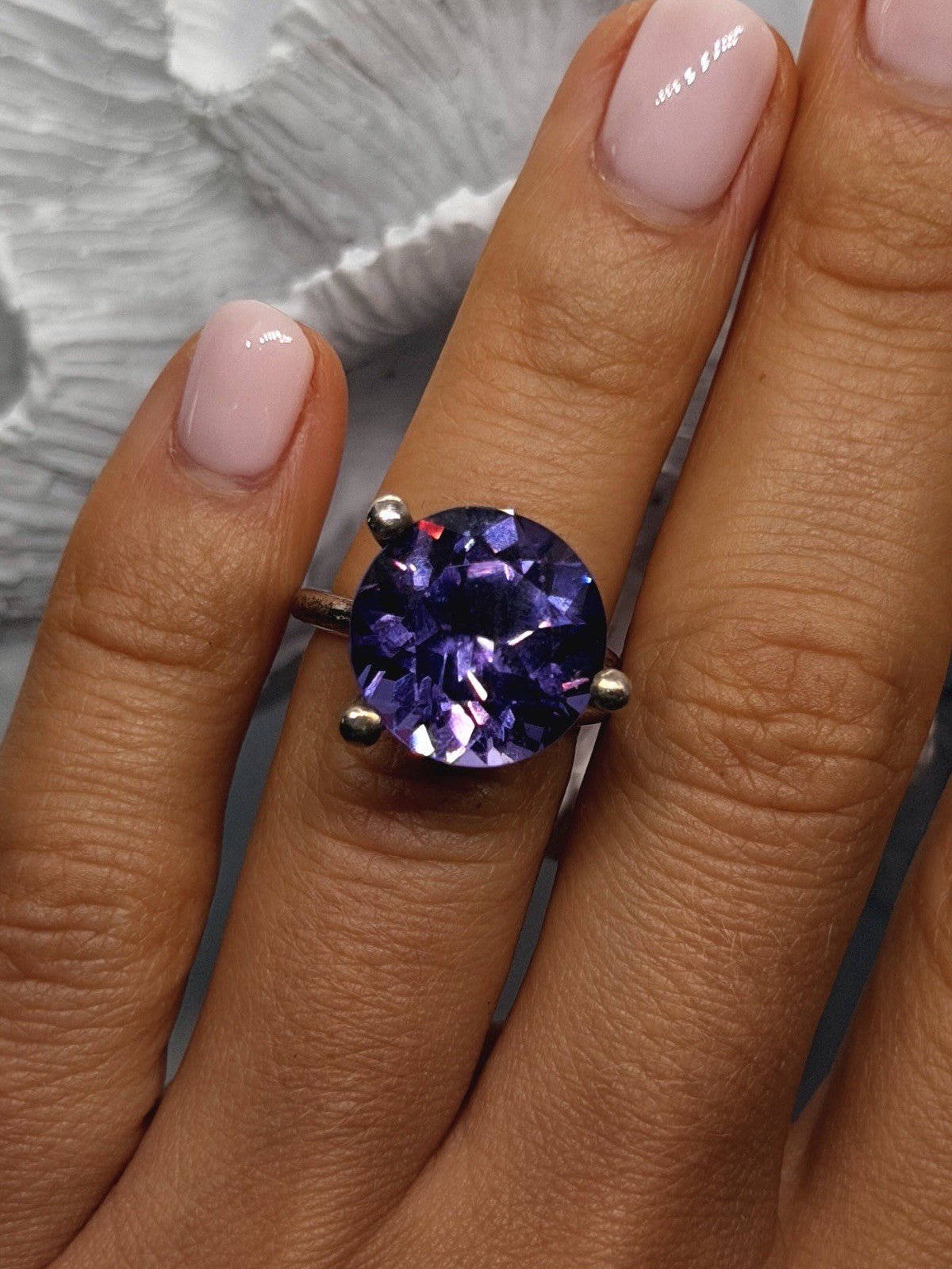 925 Sterling Silver Mystic Topaz Purple Blue Ring Size 5.5