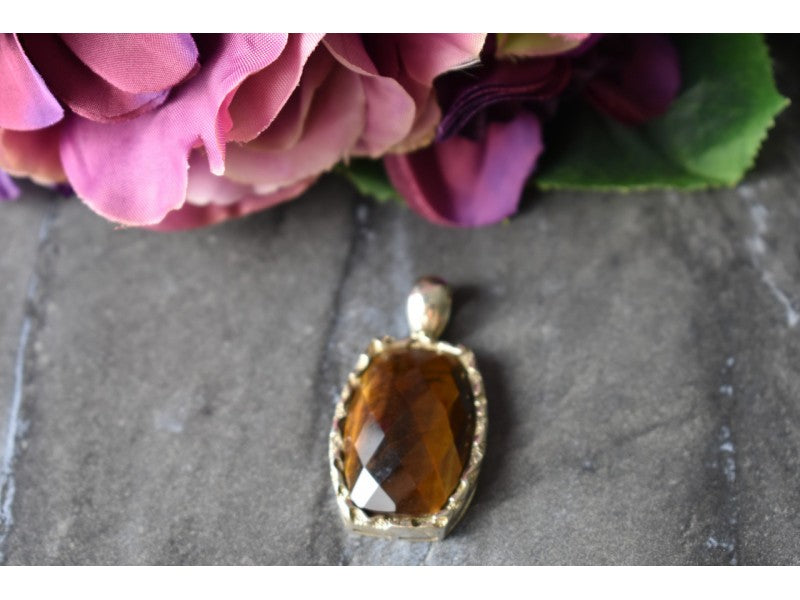 925 Sterling Silver Tiger'S EYE Pendant