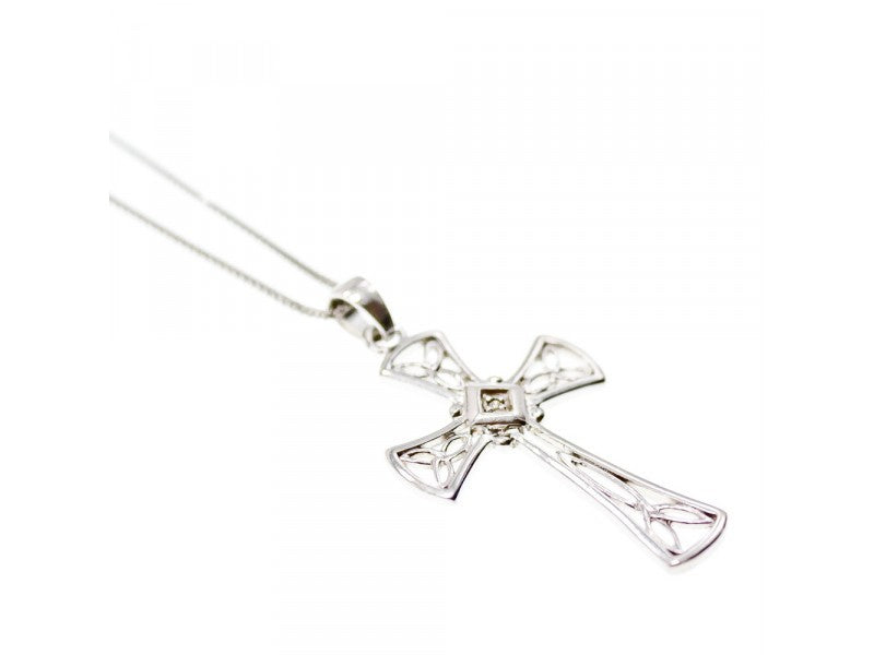 925 Sterling Silver Diamond Chain With Cross