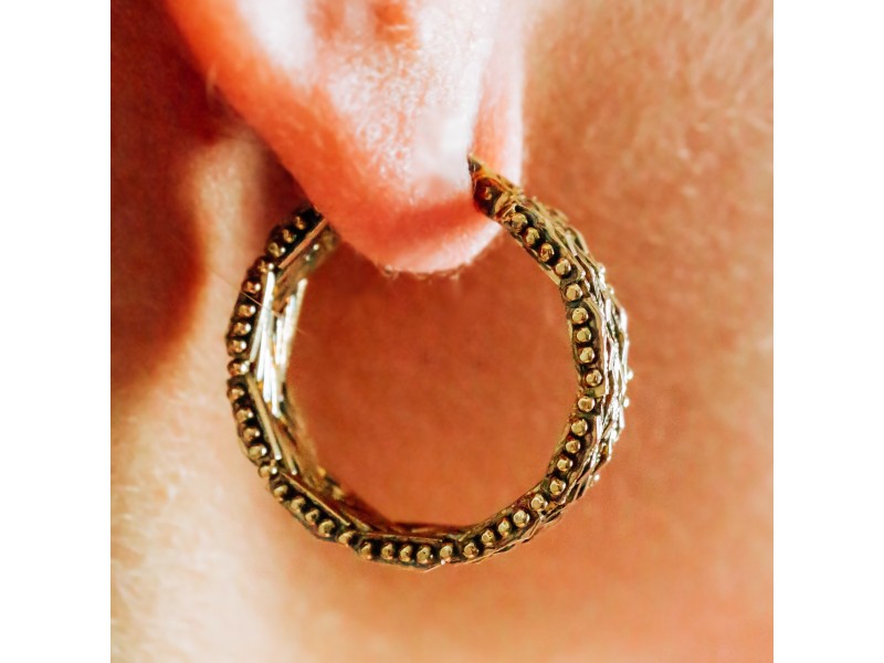 925 Sterling Silver Gold Plated Earrings Italy
