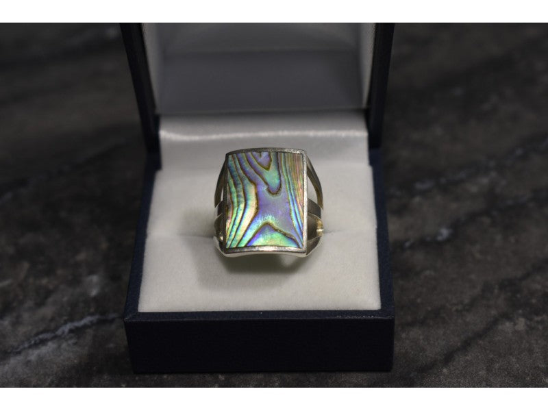 925 Sterling Silver Haliotis Ring Size 10