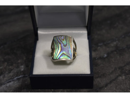 925 Sterling Silver Haliotis Ring Size 10