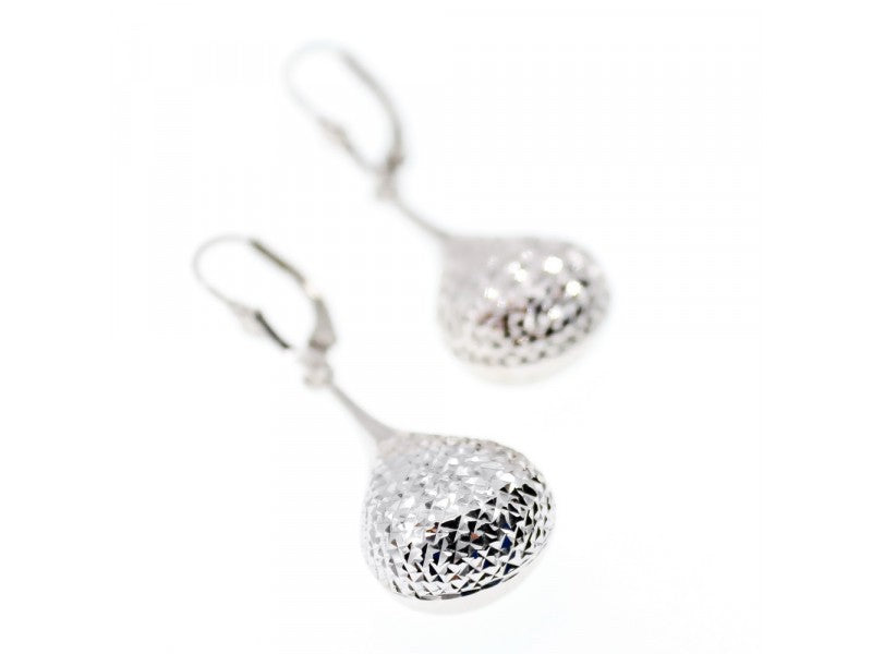 10K White Gold Earrings Italy