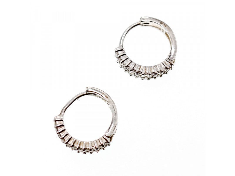 925 Sterling Silver White Sapphires Earrings