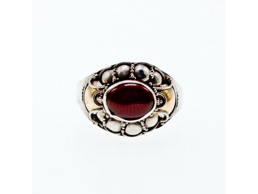 Vintage 925 Sterling Silver Agate Ring Size 8.5