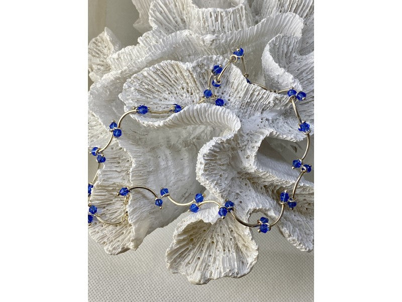 925 Sterling Silver Blue Jewelry glass in Italian style Necklace