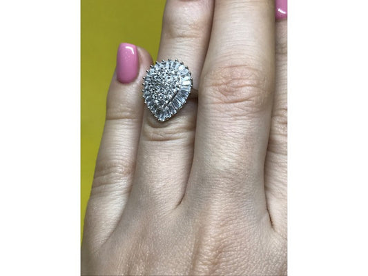 925 Sterling Silver CZ Ring Size 5.5