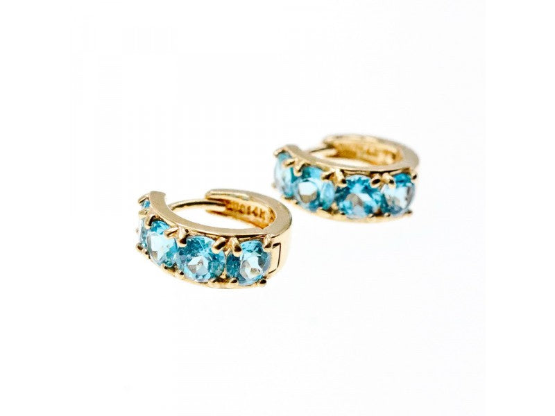 14K Yellow Gold Topaz Earrings