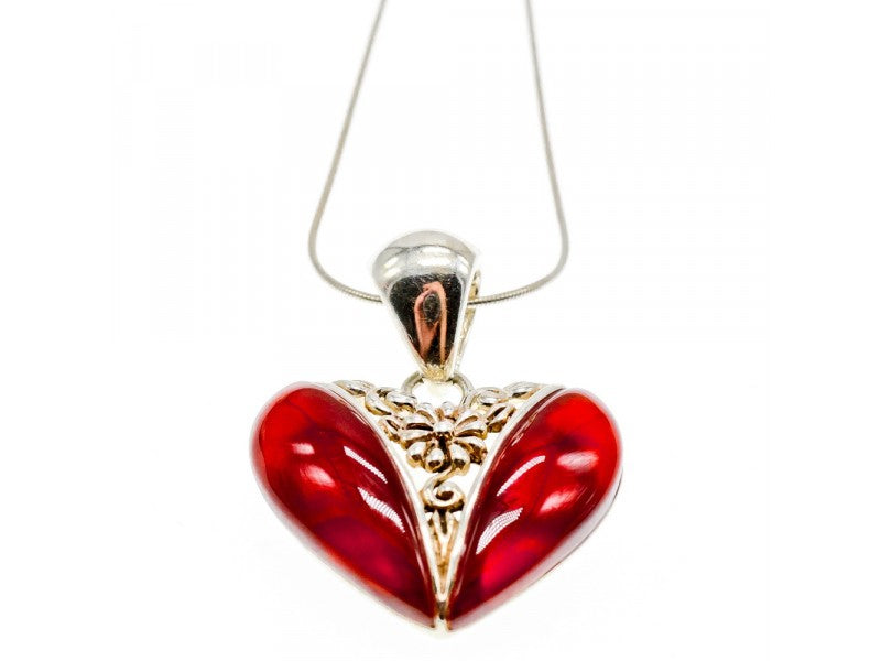 925 Sterling Silver Agate "Heart" Chain With Pendant