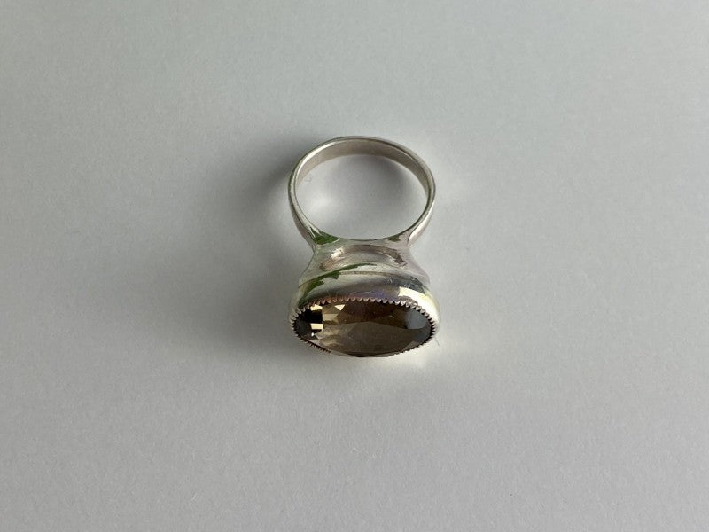 Vintage 925 Sterling Silver Hessonite Ring Size 6.5