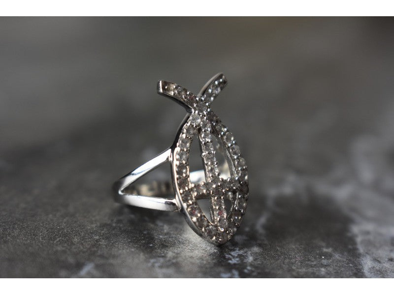 925 Sterling Silver Goshenite Ring Size 6.5