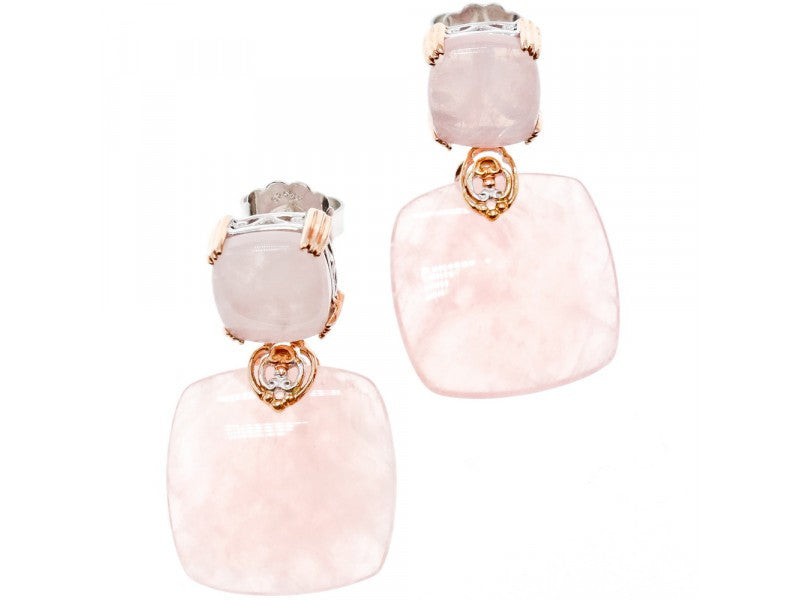 925 Sterling Silver Gold Plated Morganite "Tenderness" Earrings