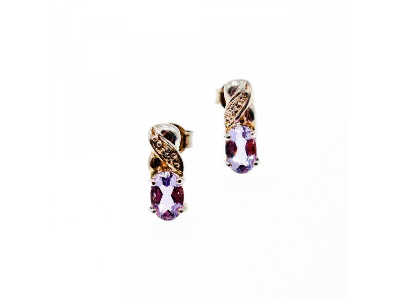 925 Sterling Silver Purple Iolite Stud Earrings