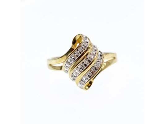 10K Yellow Gold Diamonds Ring Size 11.125
