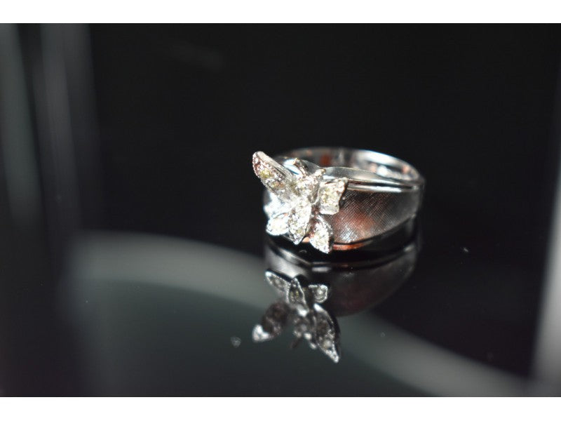 925 Sterling Silver CZ "Butterfly" Ring Size 9