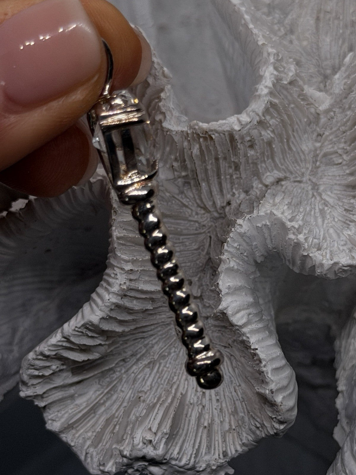 Heart-Cut 925 Sterling Silver Key Clear Tourmaline Pendant