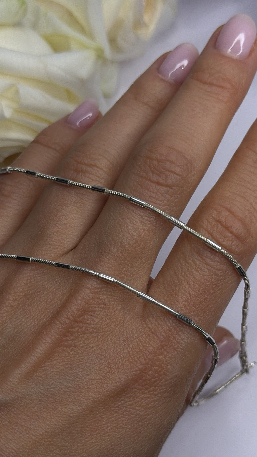 Minimalist 925 Sterling Silver Snake Chain Necklace Vintage Italian Style