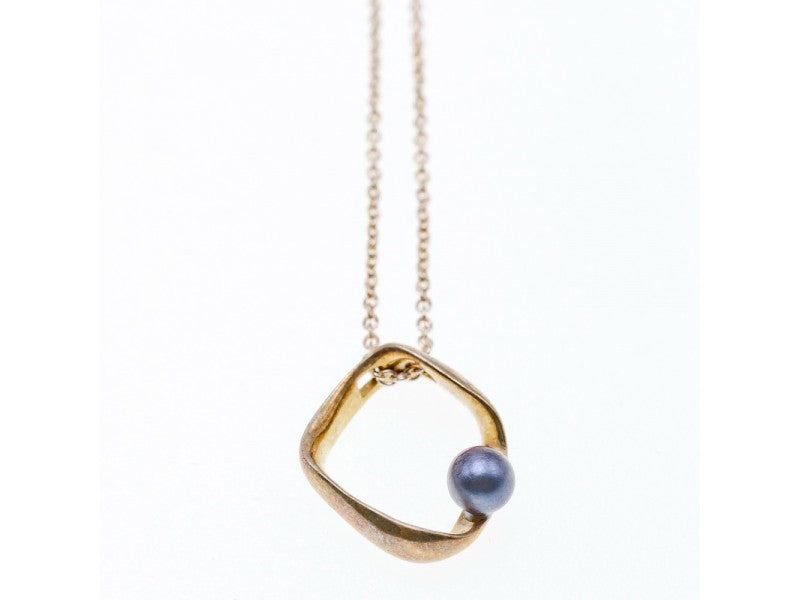 925 Sterling Silver Pearl Chain With Pendant Italy