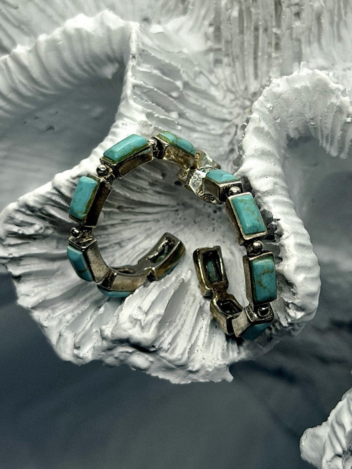 Vintage 925 Sterling Silver Blue Turquoise Earrings