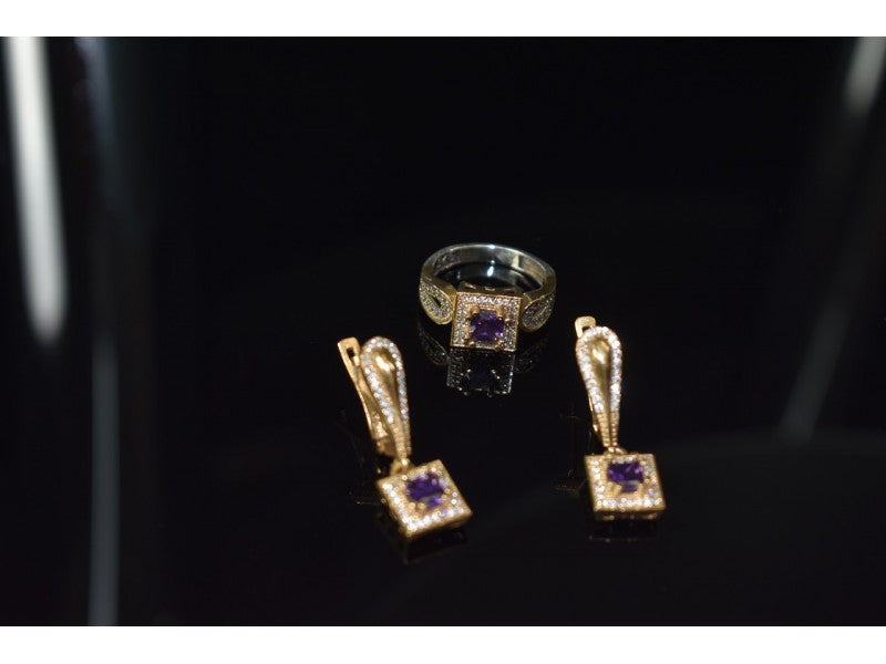 925 Sterling Silver Tanzanite & CZ Jewelry Set Turkey