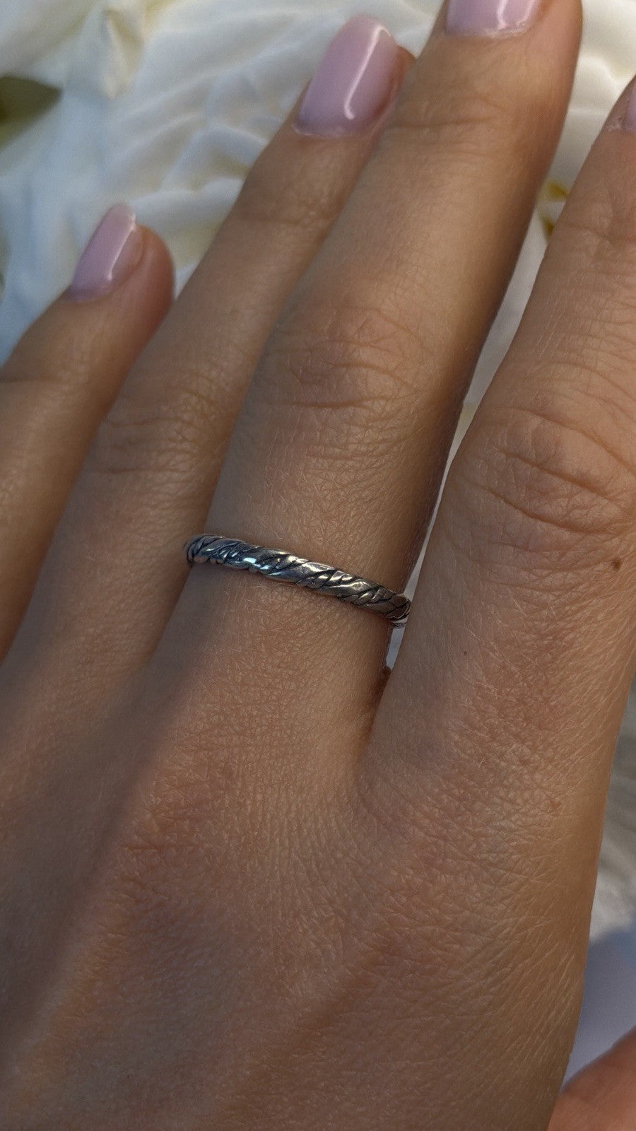 Pandora Rope Minimalist Band 925 Sterling Silver Ring Size 9