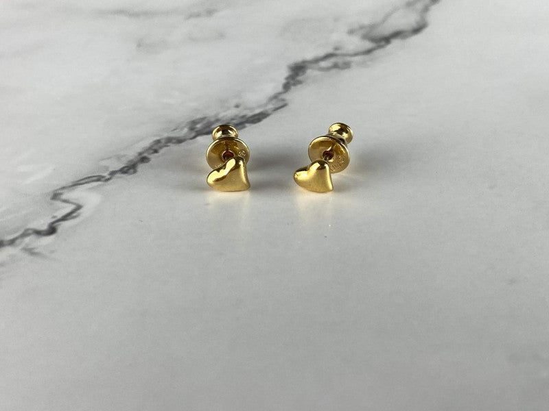 925 Sterling Silver Gold Plated "Hearts" Stud Earrings