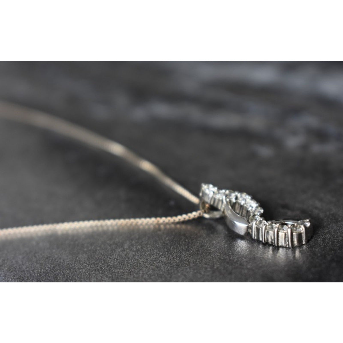 925 Sterling Silver CZ Chain With Pendant Italy