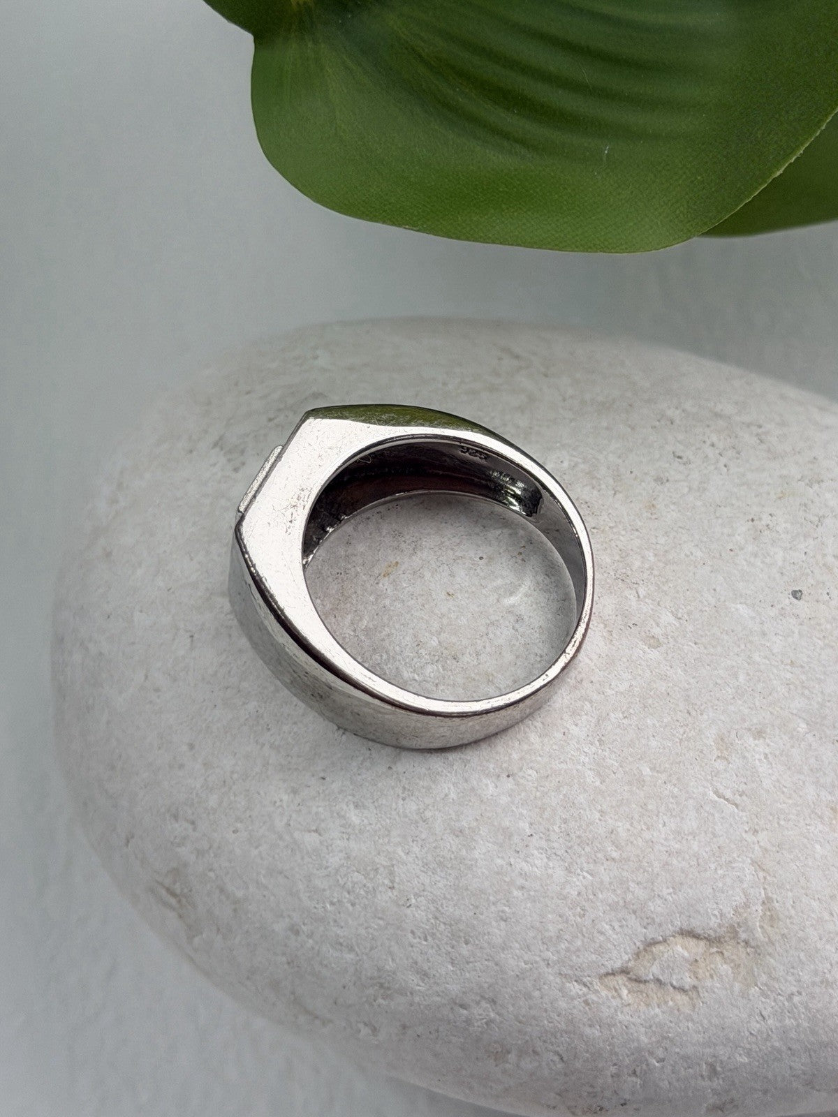 Men's 925 Sterling Silver White & Black Diamonds 0.17 ctw Ring Size 10