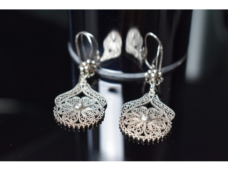 925 Sterling Silver "Lace Flowers" Earrings Turkey