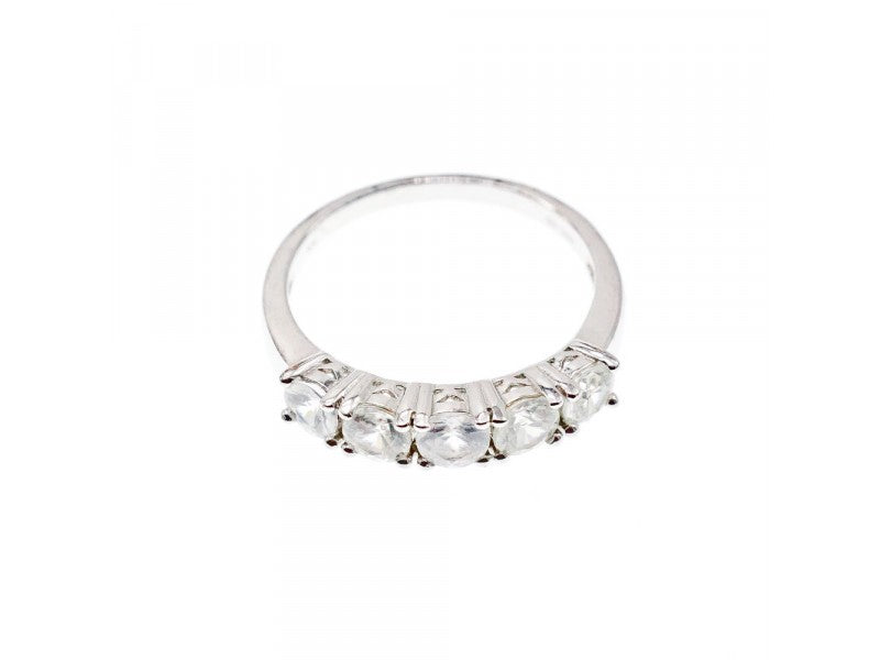 925 Sterling Silver Goshenite Ring Size 8.5
