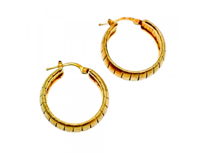 925 Sterling Silver Gold Plated Earrings Italy