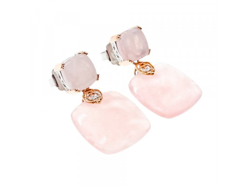 925 Sterling Silver Gold Plated Morganite "Tenderness" Earrings