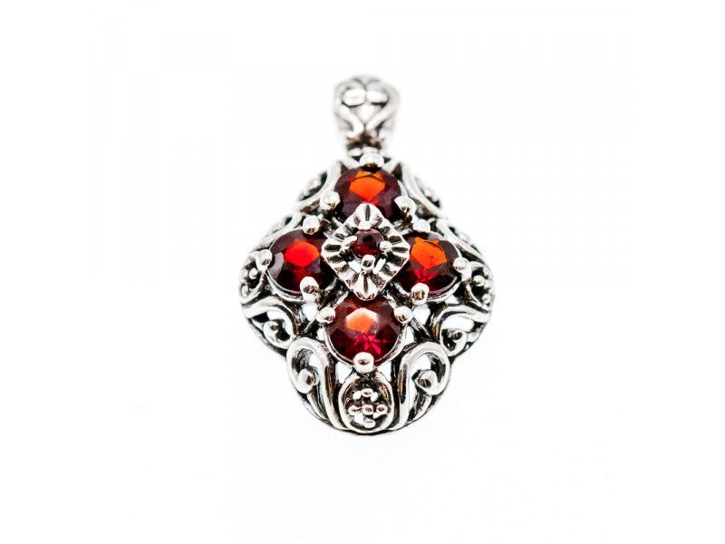 925 Sterling Silver Garnet Pendant