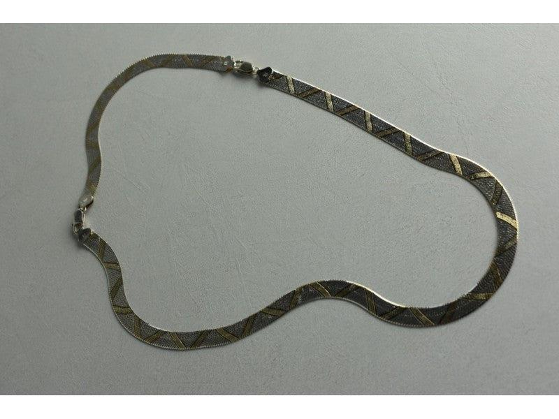 925 Sterling Silver with Gilding Necklace Italy Milor