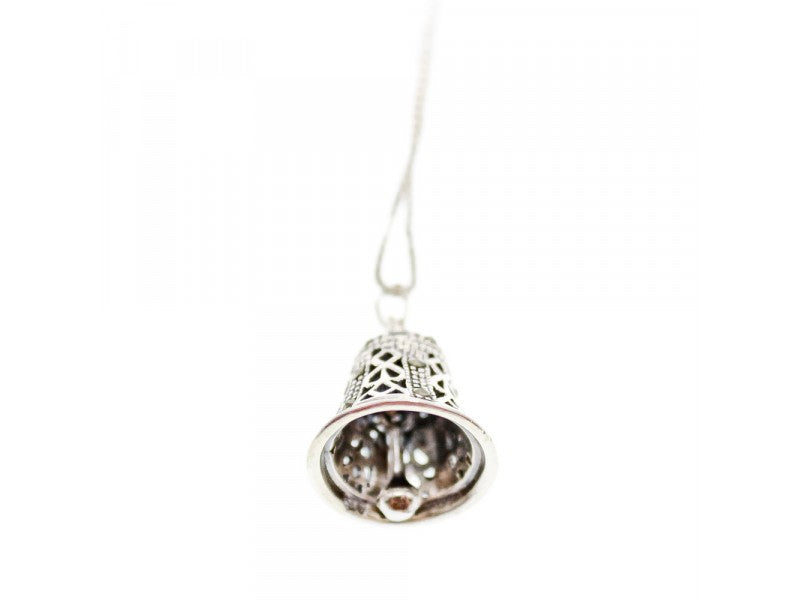925 Sterling Silver Marcasites "Bell" Chain With Pendant