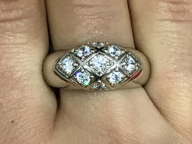 925 Sterling Silver CZ Ring Size 9