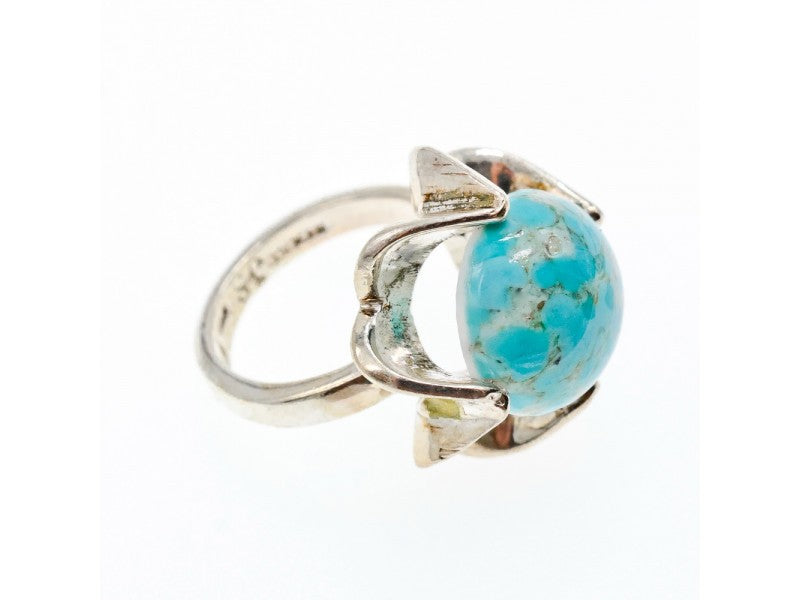 925 Sterling Silver Larimar Ring Size 6.75