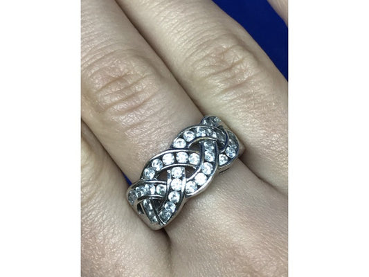 925 Sterling Silver CZ Ring Size 8.5