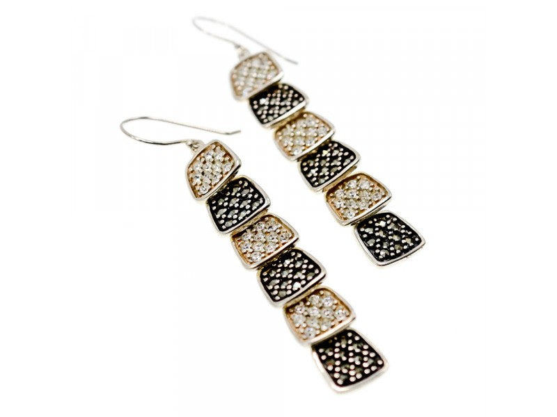 925 Sterling Silver CZ & Marcasites Earrings