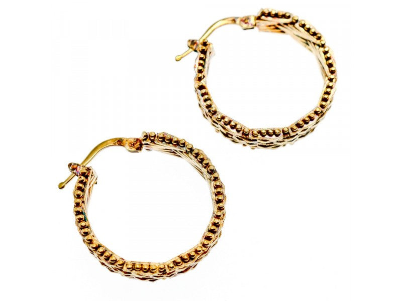 925 Sterling Silver Gold Plated Earrings Italy