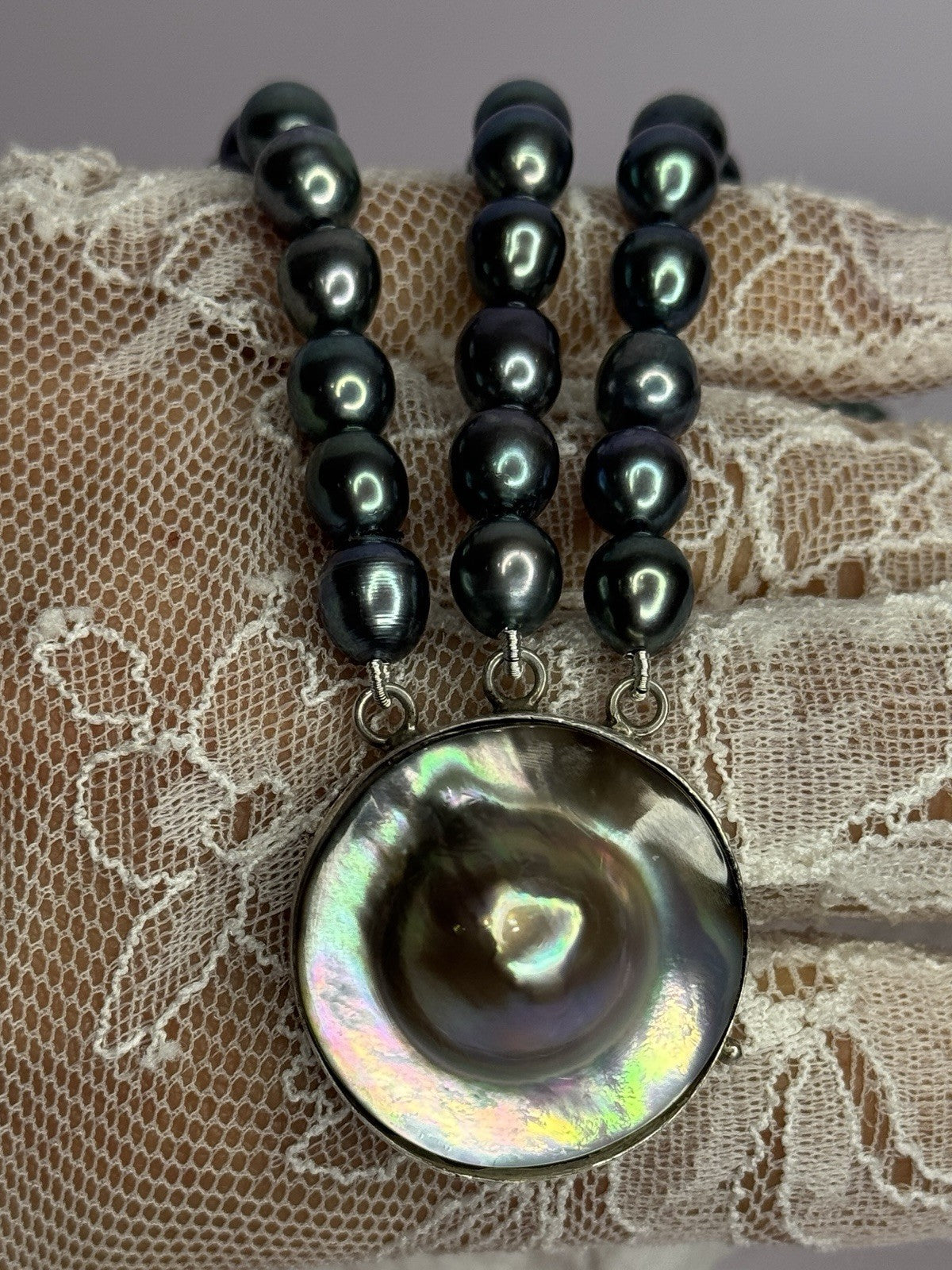 925 Sterling Silver Unique Bracelet Freshwater Pearls Lenght 8 Inch