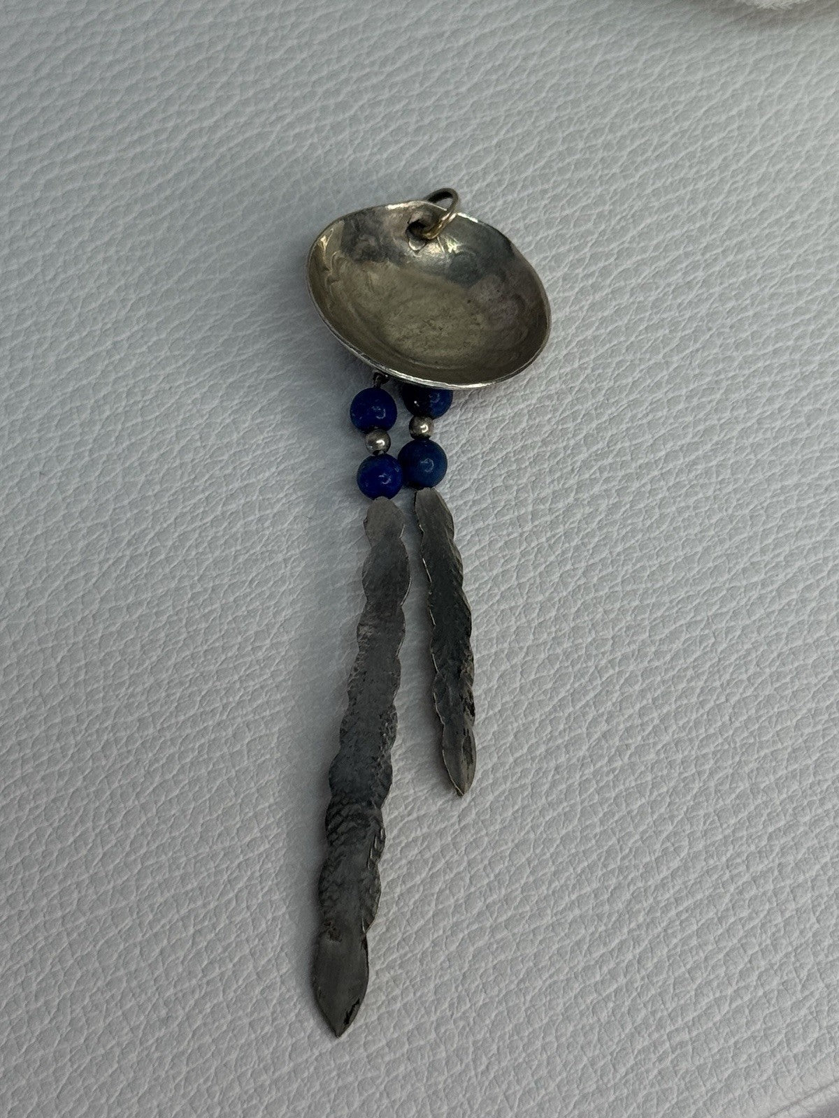 Vintage Native American 925 Sterling Silver Lapis Pendant Length 2.70 Inch