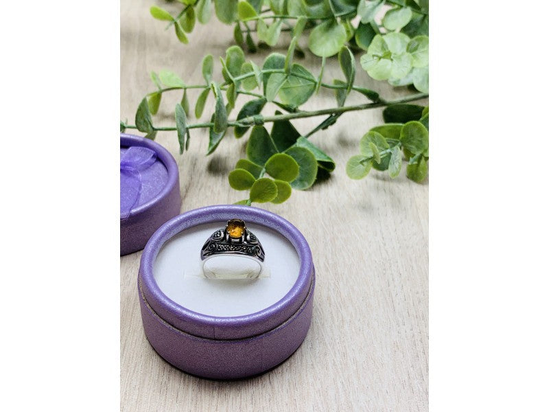 925 Sterling Silver Heliodor Ring Size 6.5