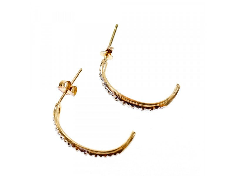 14K Yellow Gold Diamonds Earrings