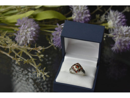 925 Sterling Silver Almandine Ring Size 5