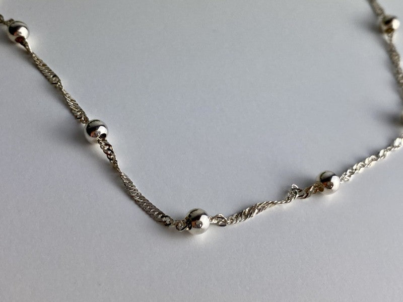 925 Sterling Silver Necklace Italy 17.7 In