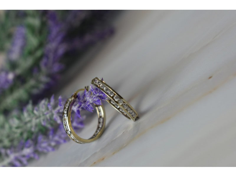 925 Sterling Silver Gold Plated CZ Earrings