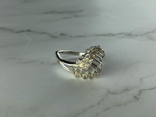 925 Sterling Silver CZ Ring Size 11.5