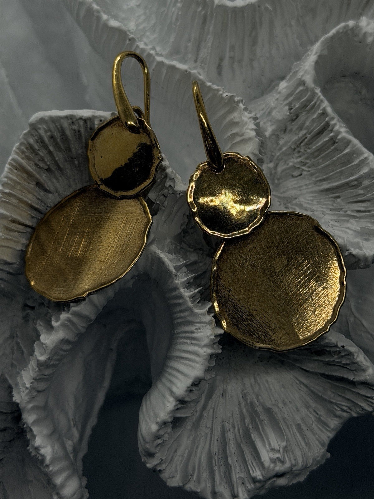 Elegant Classy Italy Gold Plated 925 Sterling Silver Drop Earrings